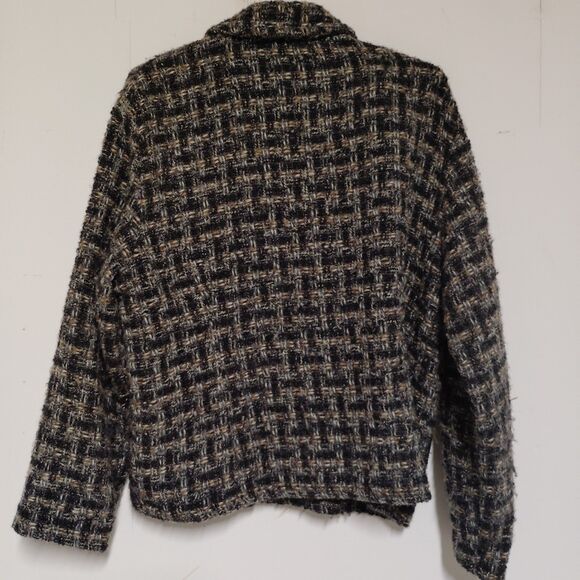 WEAVE OF THE IRISH made in Ireland Women’s size M Wool Coat Button Collar - Picture 7 of 7